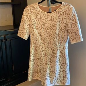Cream lace Romper with pockets by BCBGMAXAZRIA